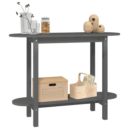 vidaXL Console Table Grey 110x40x80 cm Solid Wood Pine 4