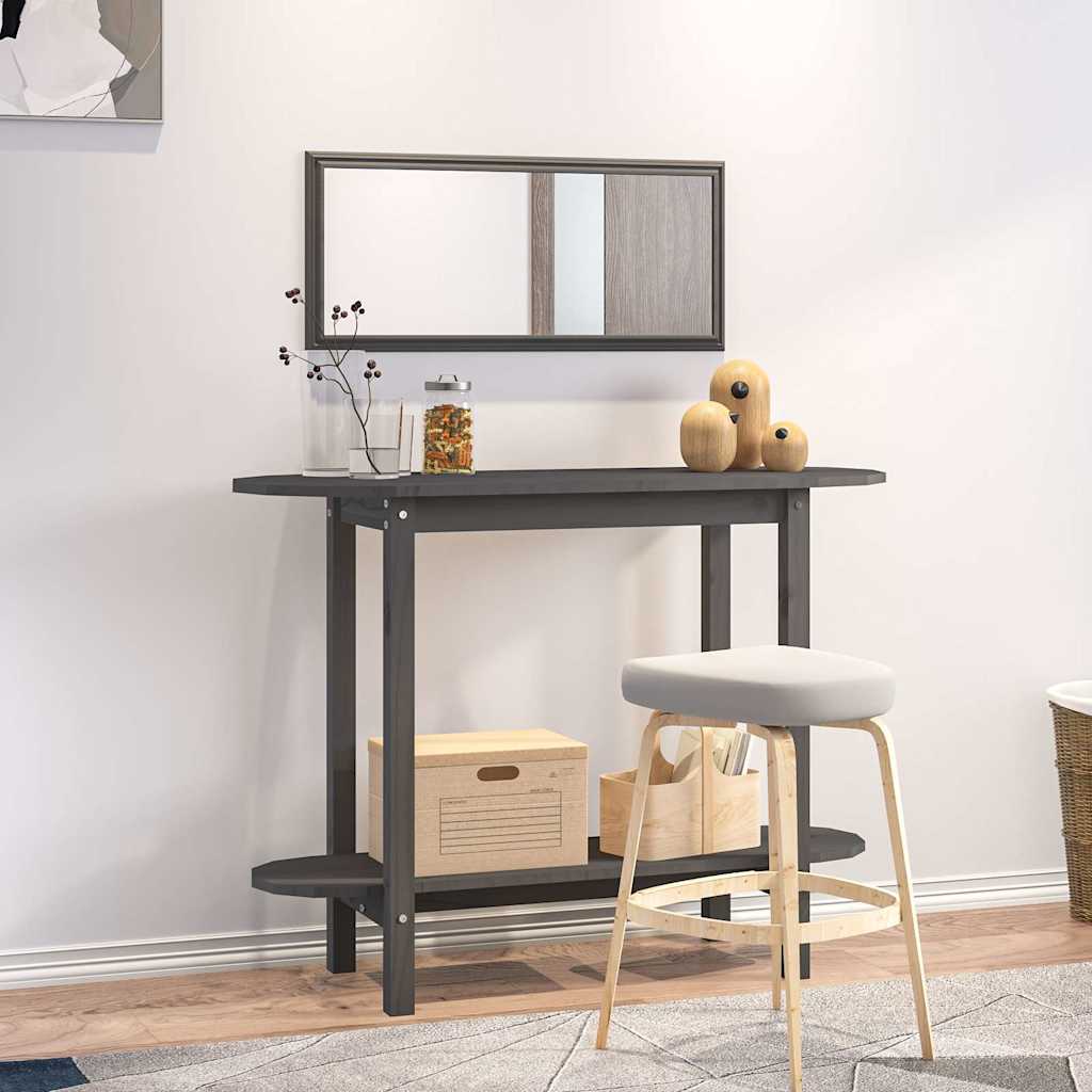 vidaXL Console Table Grey 110x40x80 cm Solid Wood Pine 1