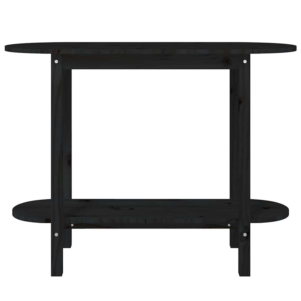 vidaXL Console Table Black 110x40x80 cm Solid Wood Pine 5