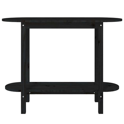 vidaXL Console Table Black 110x40x80 cm Solid Wood Pine 5