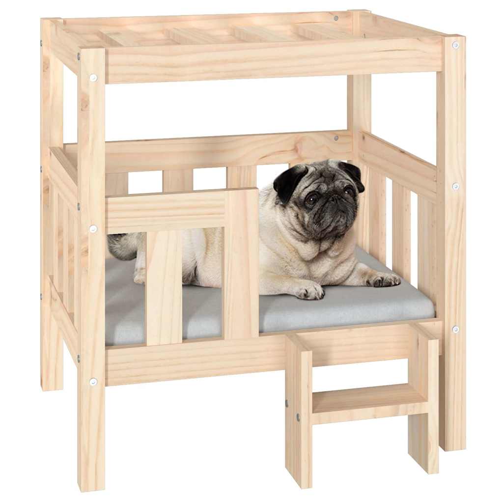 vidaXL Dog Bed 65.5x50.5x70 cm Solid Wood Pine 4