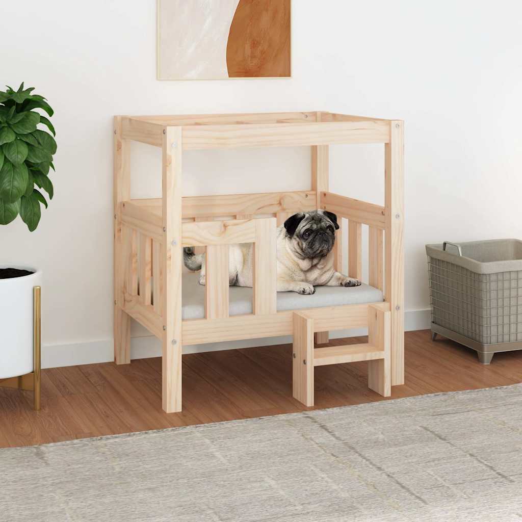 vidaXL Dog Bed 65.5x50.5x70 cm Solid Wood Pine 1