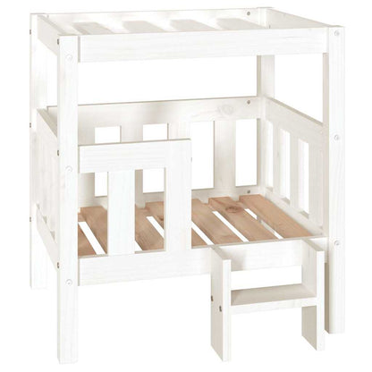 vidaXL Dog Bed White 65.5x50.5x70 cm Solid Wood Pine 2