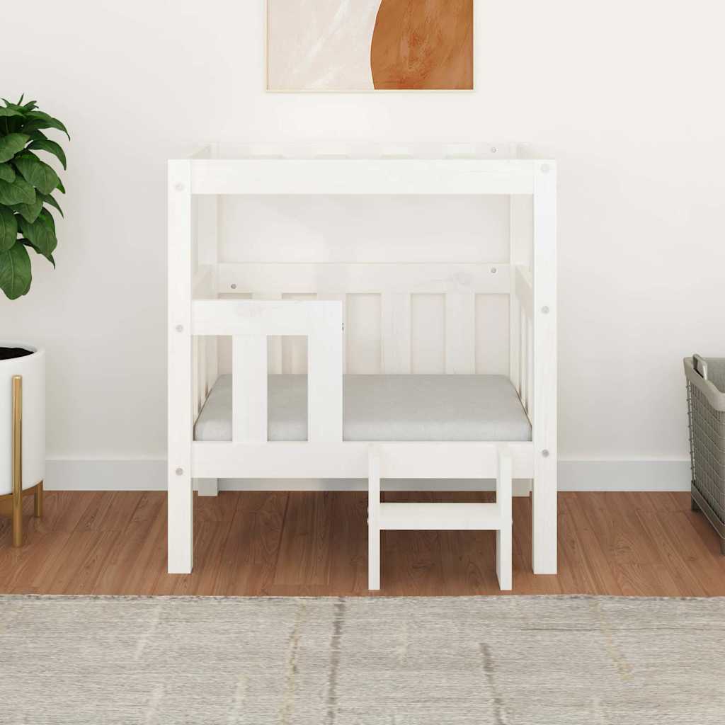 vidaXL Dog Bed White 65.5x50.5x70 cm Solid Wood Pine 3