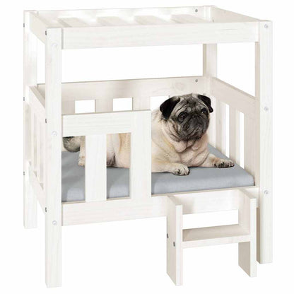 vidaXL Dog Bed White 65.5x50.5x70 cm Solid Wood Pine 4