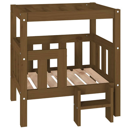vidaXL Dog Bed | Honey brown | Solid pine wood | Small | Durable | Dog Bed 2