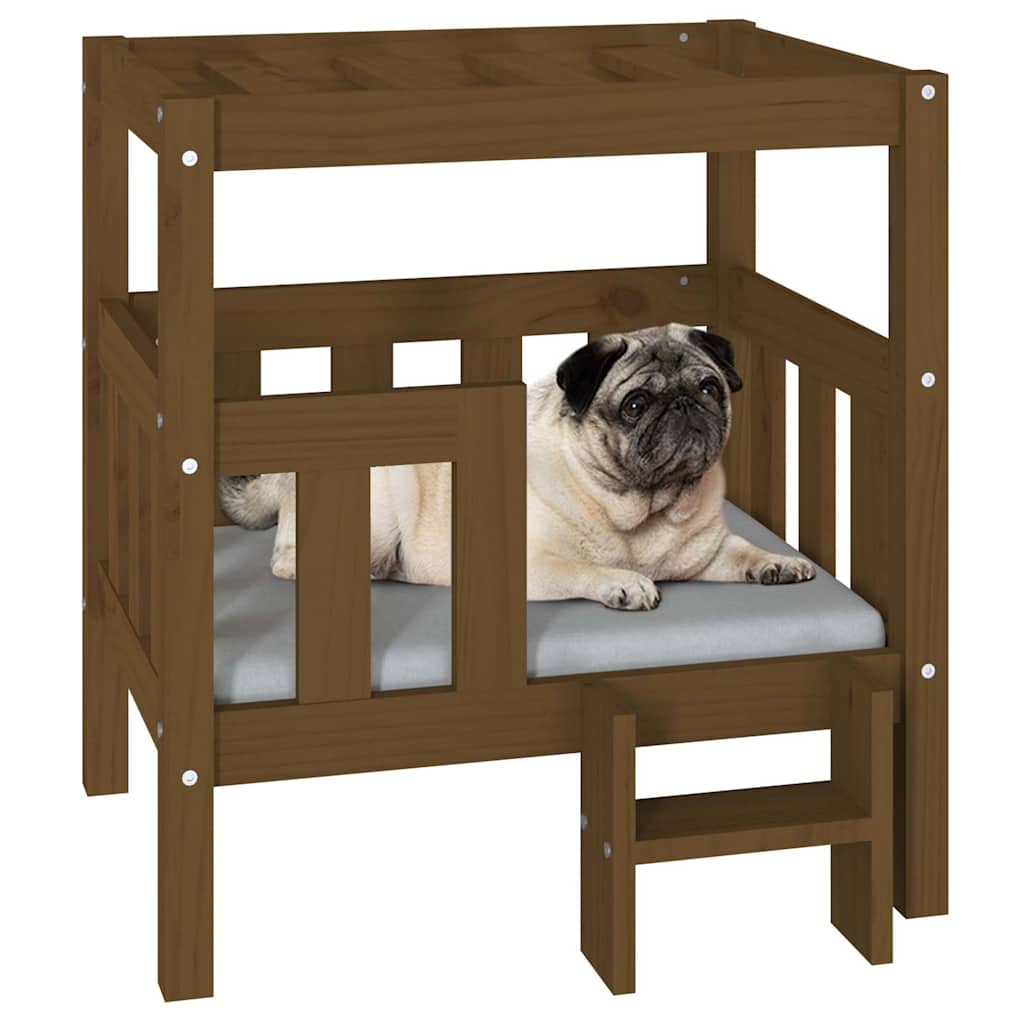 vidaXL Dog Bed | Honey brown | Solid pine wood | Small | Durable | Dog Bed 4