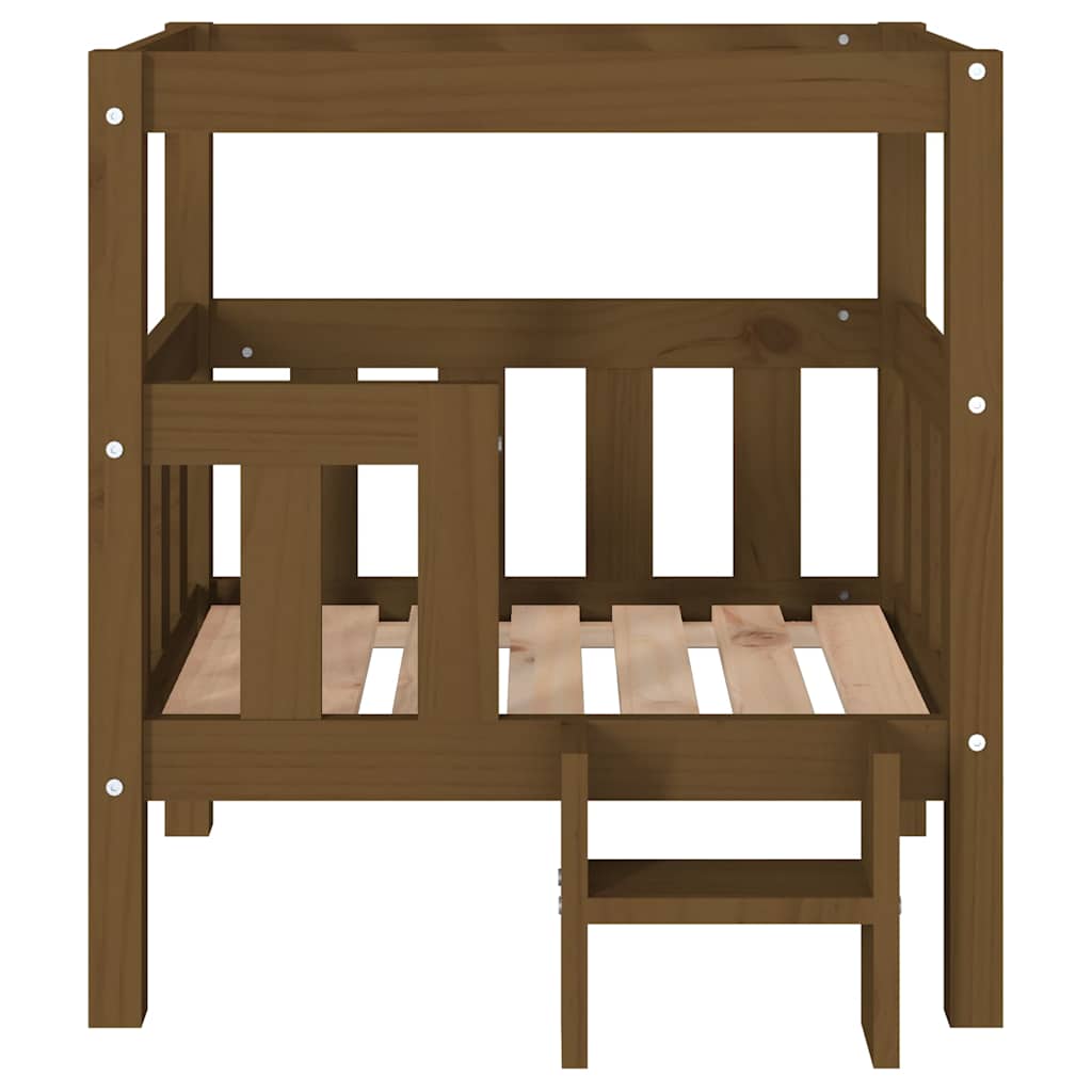 vidaXL Dog Bed | Honey brown | Solid pine wood | Small | Durable | Dog Bed 5