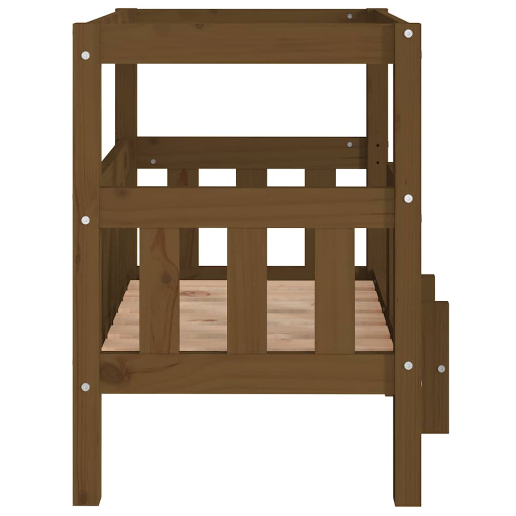 vidaXL Dog Bed | Honey brown | Solid pine wood | Small | Durable | Dog Bed 6