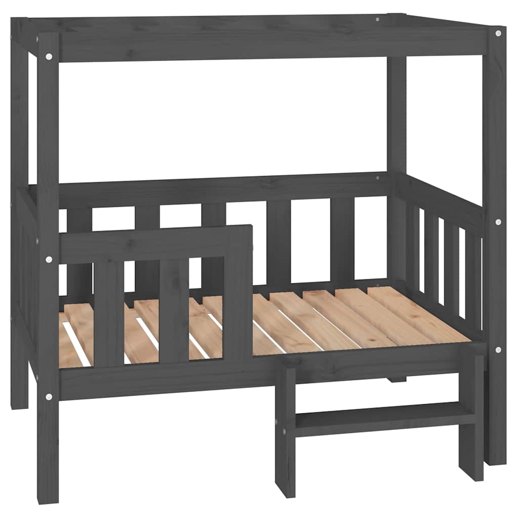 vidaXL Dog Bed Grey 95.5x73.5x90 cm Solid Wood Pine 2