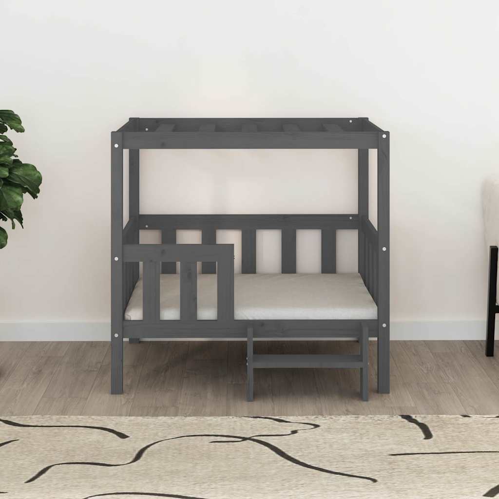 vidaXL Dog Bed Grey 95.5x73.5x90 cm Solid Wood Pine 3