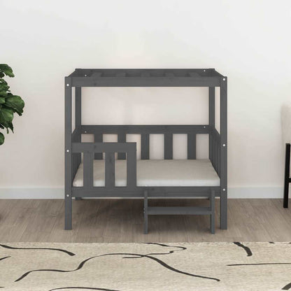 vidaXL Dog Bed Grey 95.5x73.5x90 cm Solid Wood Pine 3