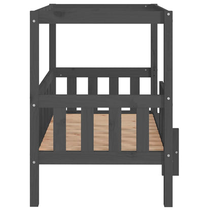 vidaXL Dog Bed Grey 95.5x73.5x90 cm Solid Wood Pine 6