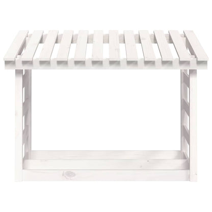 vidaXL Firewood Rack White 108x64.5x78 cm Solid Wood Pine 5