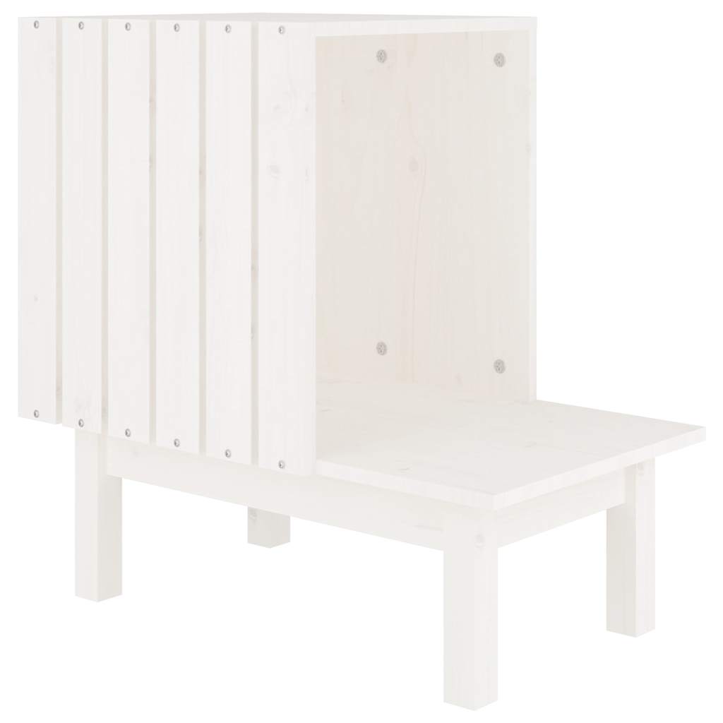 vidaXL Cat House White 60x36x60 cm Solid Wood Pine 2