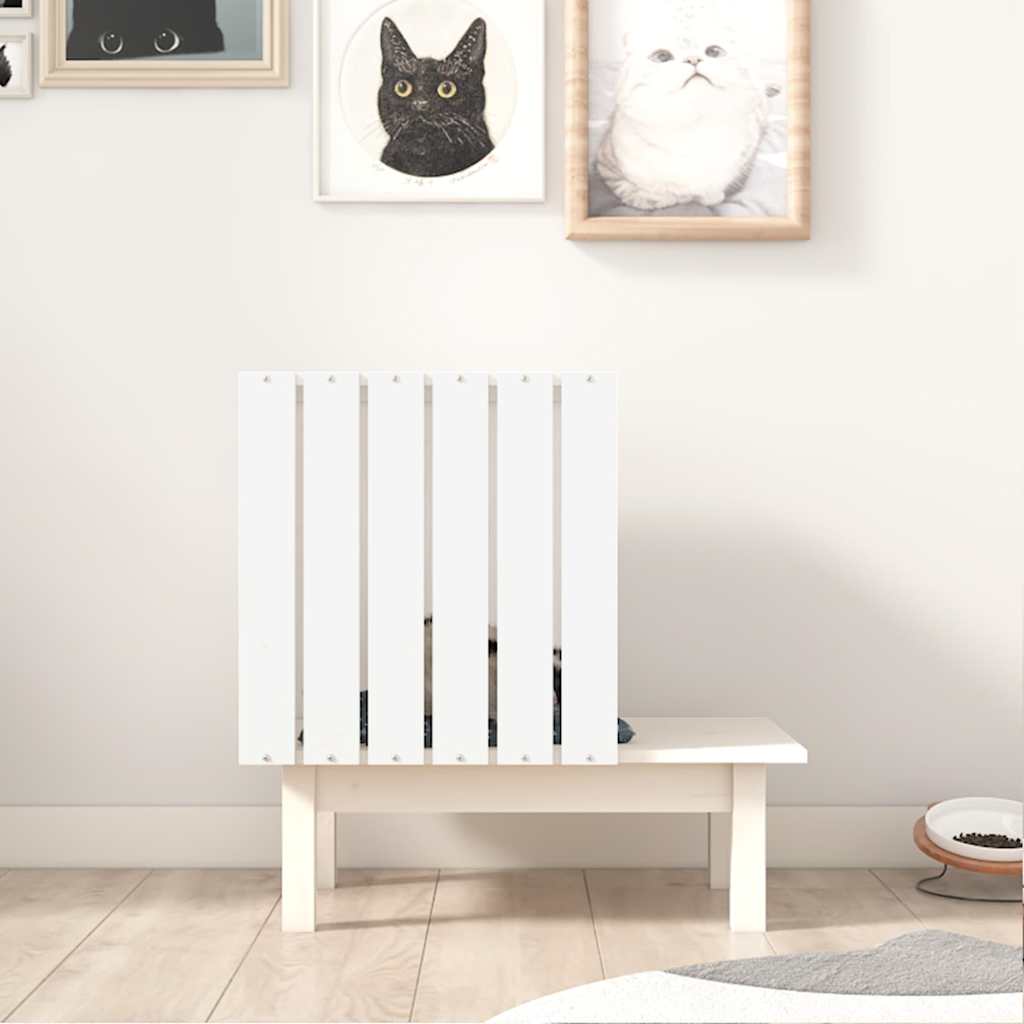 vidaXL Cat House White 60x36x60 cm Solid Wood Pine 3