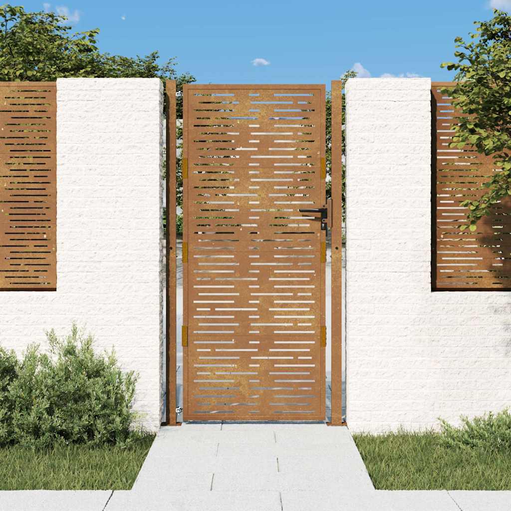 Garden Gate Corten Steel Square Design 100 x 175 cm