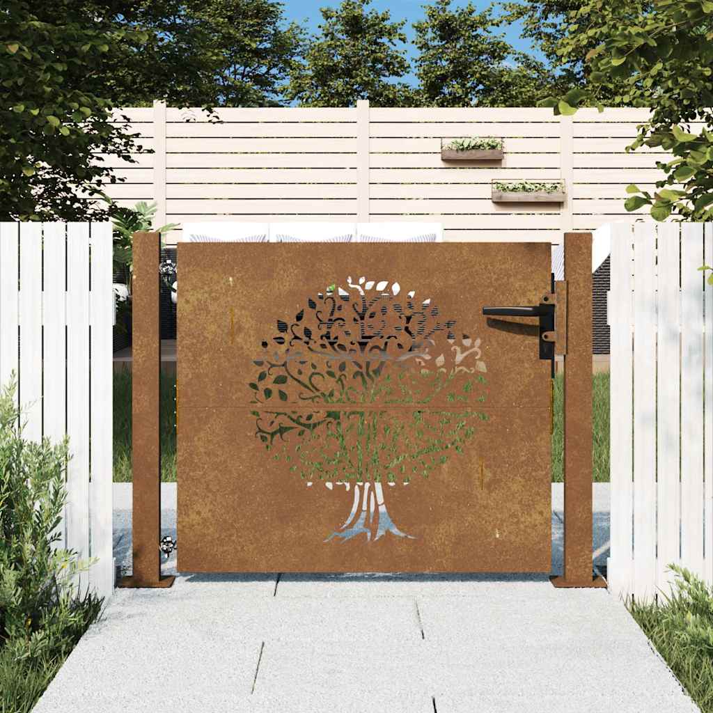 Garden Gate Corten Steel Tree Design Rusty