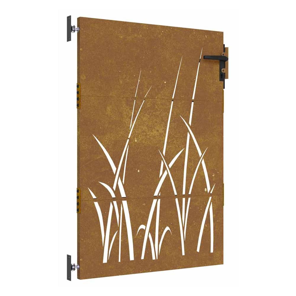 Garden Gate Corten Steel Grass Design 85 x 125 cm