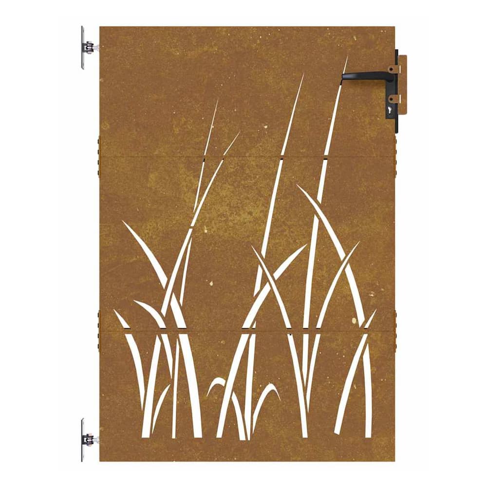 Garden Gate Corten Steel Grass Design 85 x 125 cm