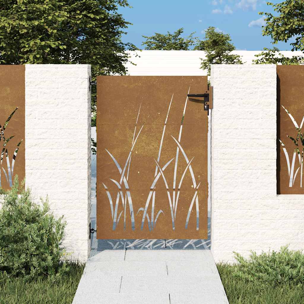 Garden Gate Corten Steel Grass Design
