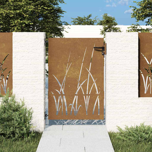 Garden Gate Corten Steel Grass Design