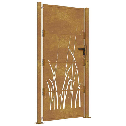 Garden Gate Corten Steel Grass Design Rusty 100 x 175 cm