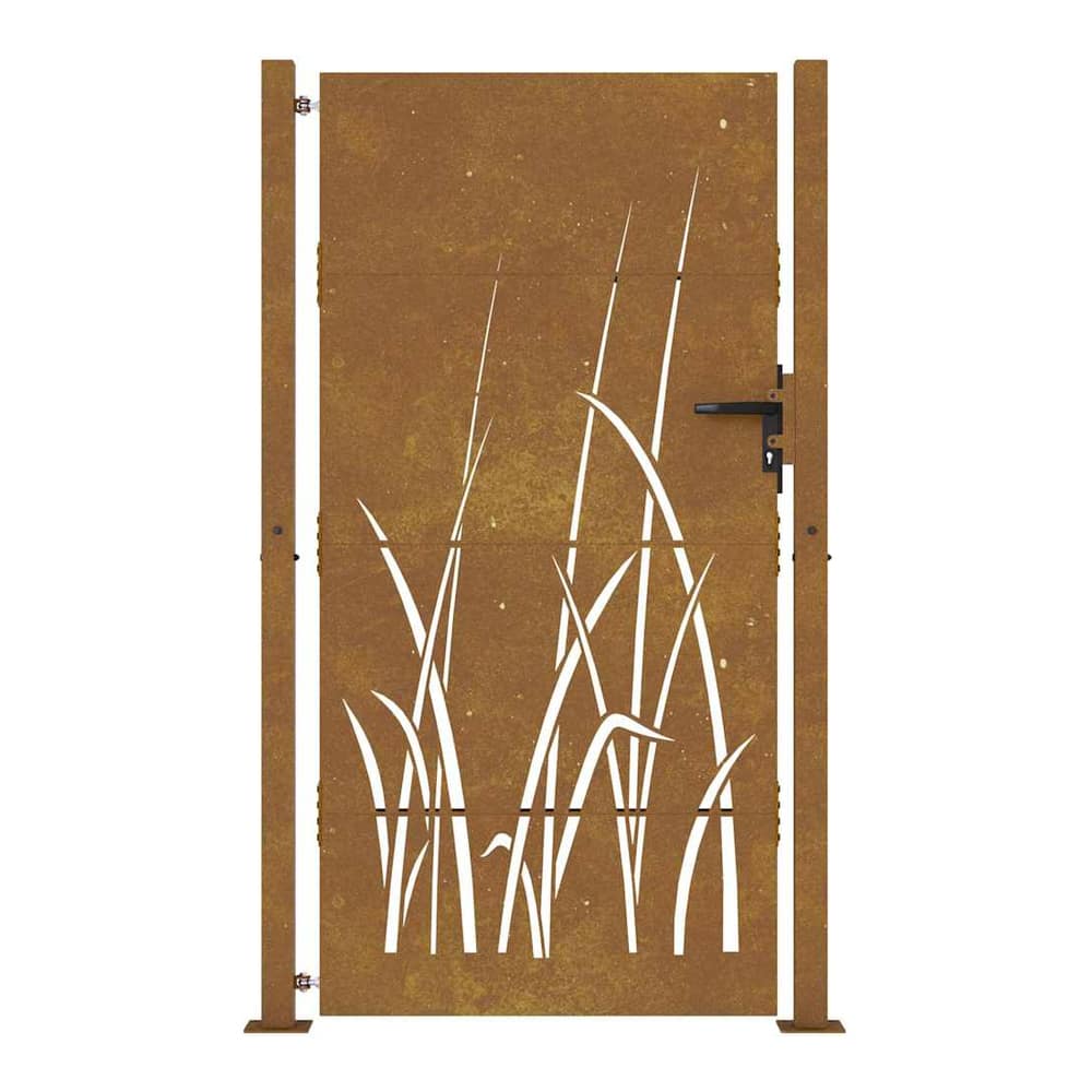 Garden Gate Corten Steel Grass Design Rusty 100 x 175 cm