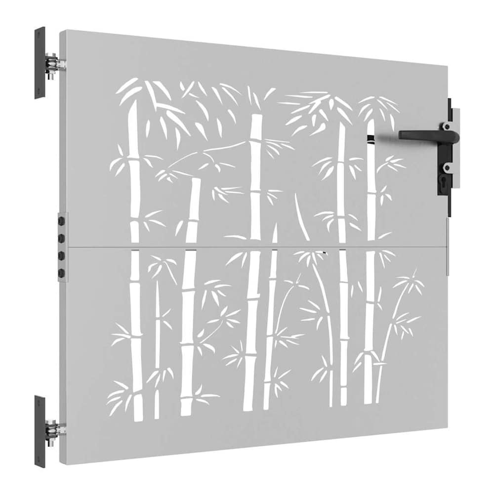 Garden Gate Corten Steel Bamboo Design Rusty 85 x 75 cm