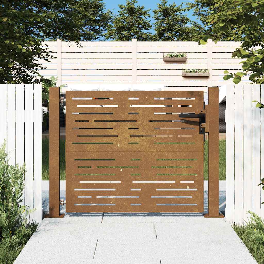 Garden Gate Corten Steel Square Design Rusty