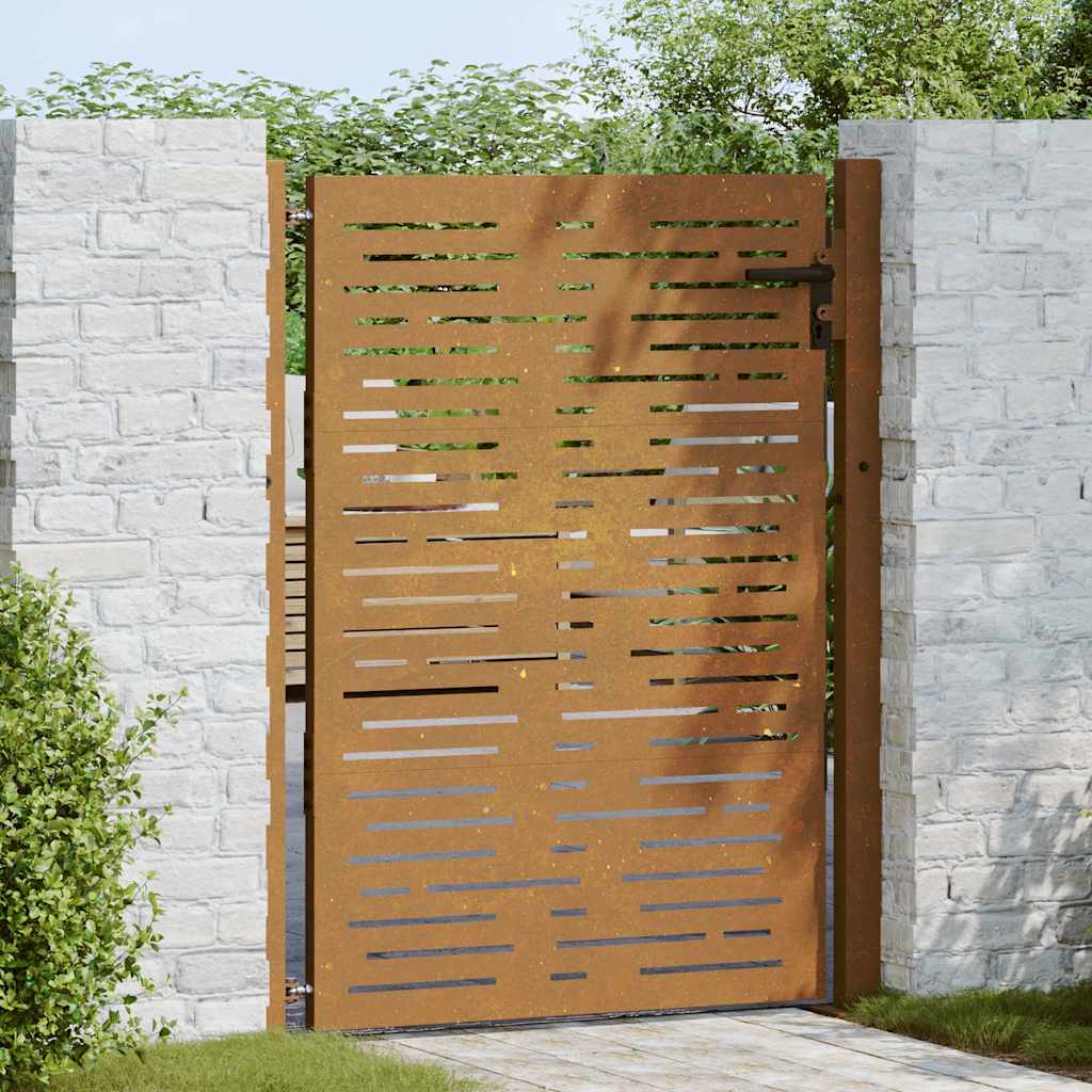 Garden Gate Corten Steel Square Design Rusty 100 x 125 cm