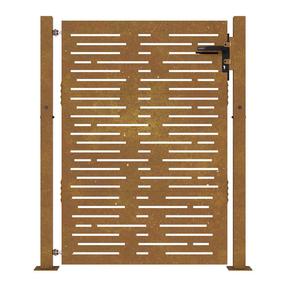 Garden Gate Corten Steel Square Design Rusty 100 x 125 cm