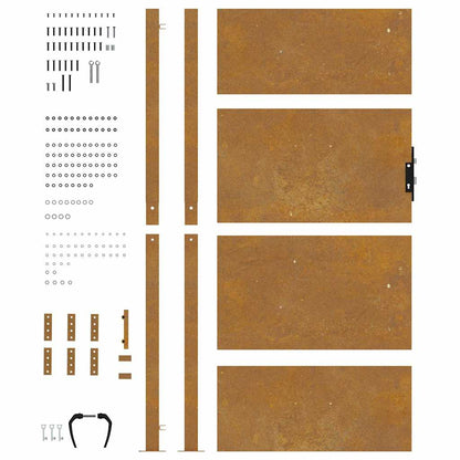 Garden Gate Corten Steel 100 x 175 cm