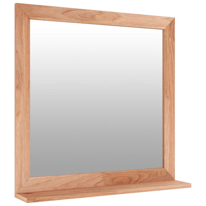 vidaXL Wall Mirror 55x55 cm Solid Wood Walnut 3