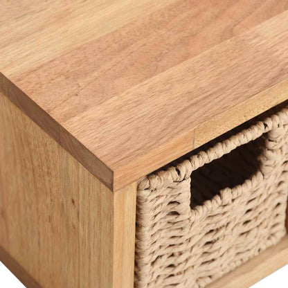 vidaXL Wall Shelf with Baskets 62x18x16 cm Solid Wood Walnut 5