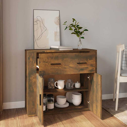 vidaXL Sideboard Smoked Oak 80x33x70 cm Engineered Wood 3