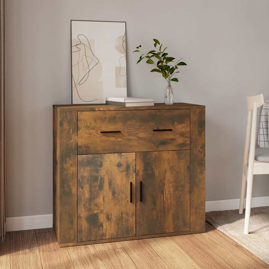 vidaXL Sideboard Smoked Oak 80x33x70 cm Engineered Wood 1