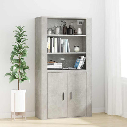 vidaXL Wall Cabinet Concrete Grey 80x33x80 cm Engineered Wood 6