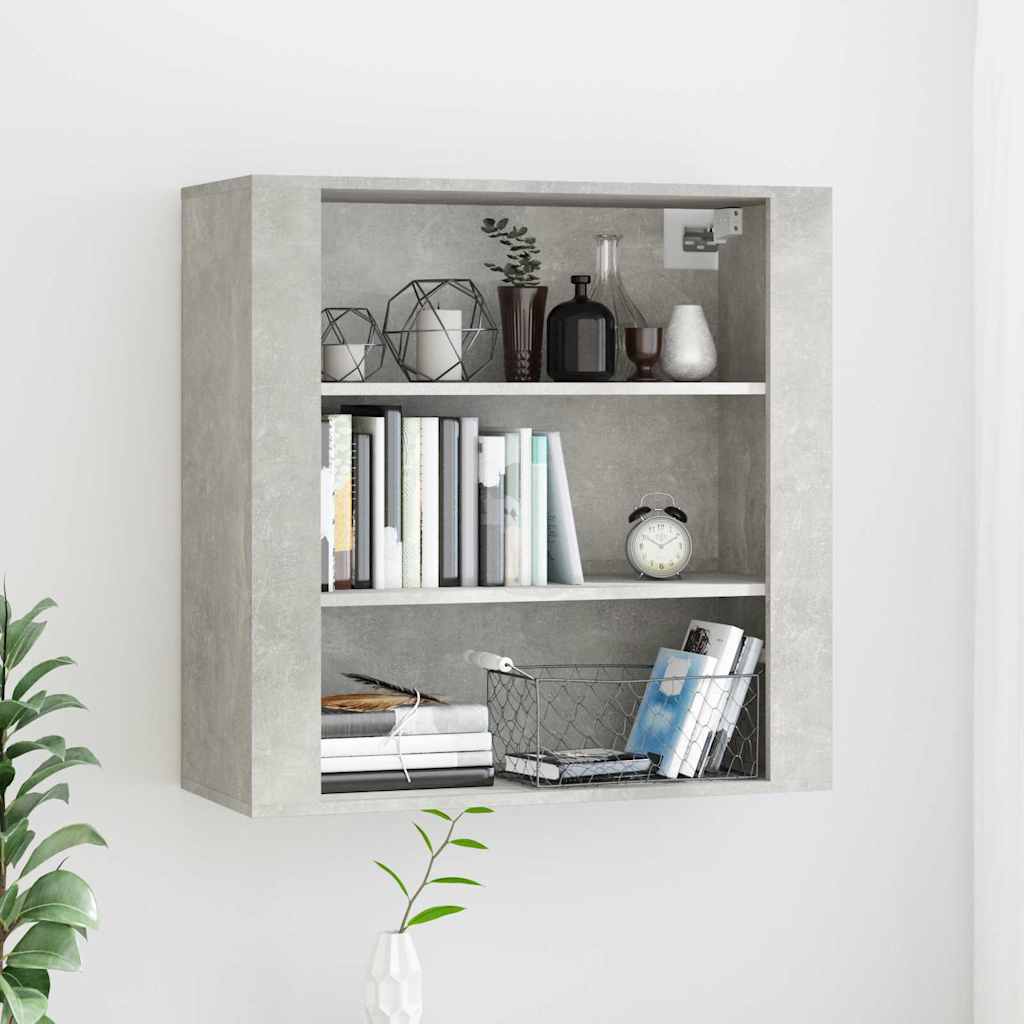 vidaXL Wall Cabinet Concrete Grey 80x33x80 cm Engineered Wood 1