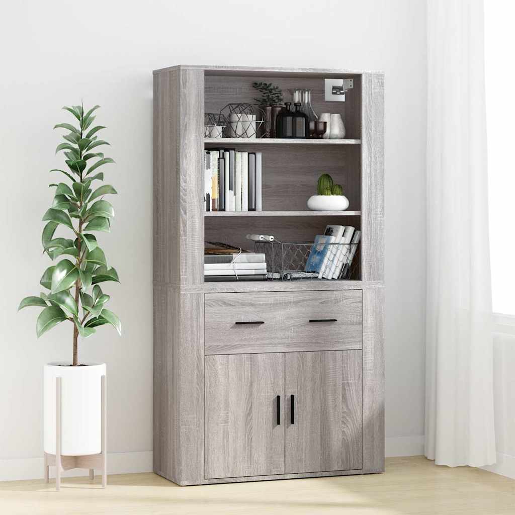 vidaXL Wall Cabinet Grey Sonoma 80x33x80 cm Engineered Wood 6