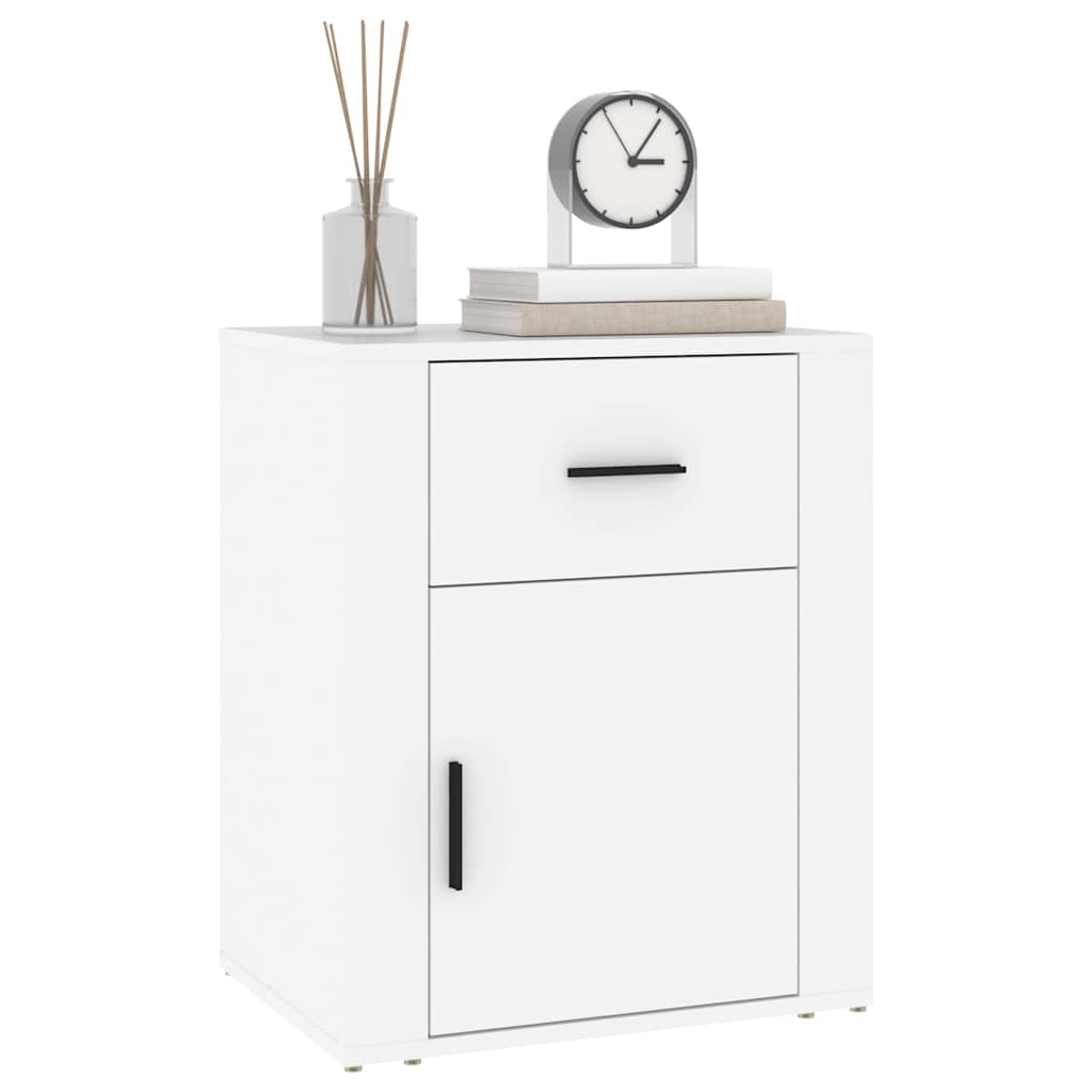 vidaXL Bedside Cabinet White 50x36x60 cm Engineered Wood 4