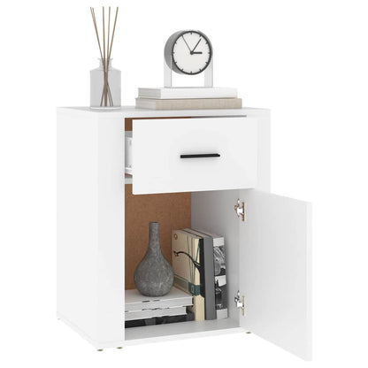 vidaXL Bedside Cabinet White 50x36x60 cm Engineered Wood 5