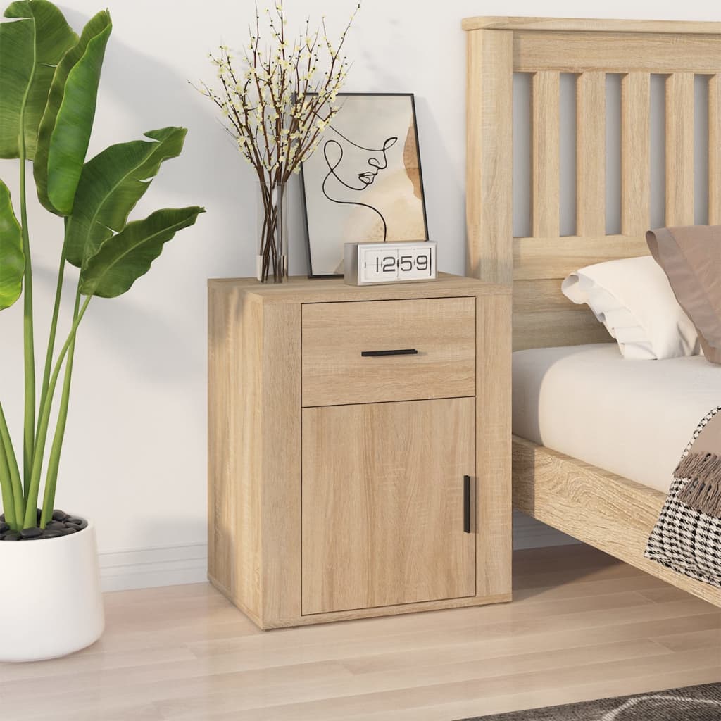 vidaXL Bedside Cabinet Sonoma Oak 50x36x60 cm Engineered Wood 1