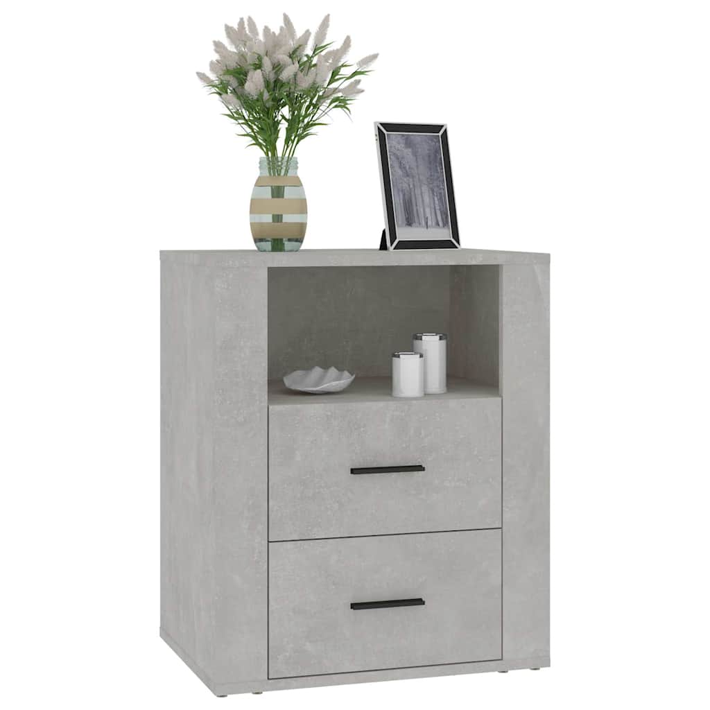 vidaXL Bedside Cabinet Concrete Grey 50x36x60 cm Engineered Wood 4
