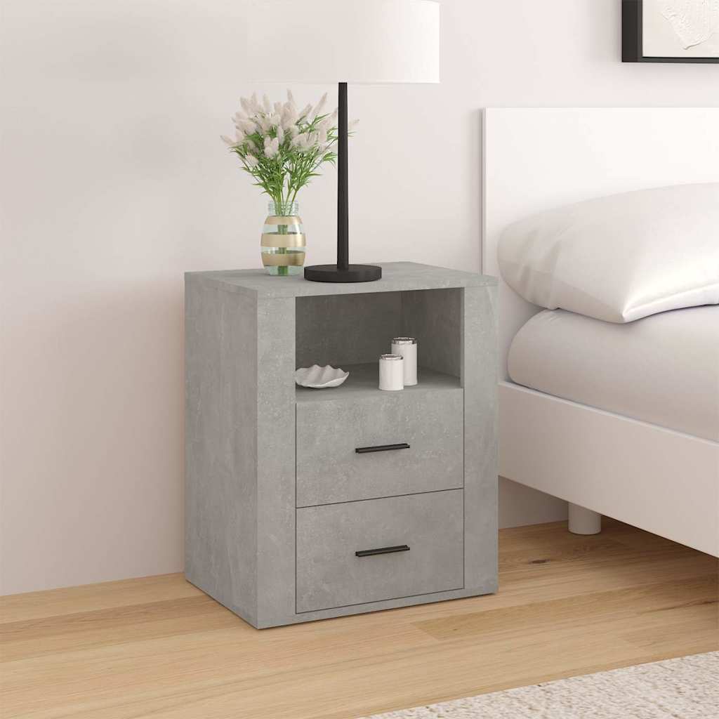 vidaXL Bedside Cabinet Concrete Grey 50x36x60 cm Engineered Wood 1