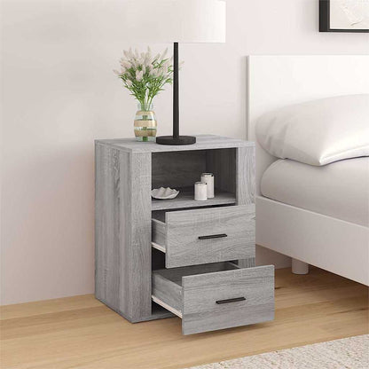 vidaXL Bedside Cabinet Grey Sonoma 50x36x60 cm Engineered Wood 3