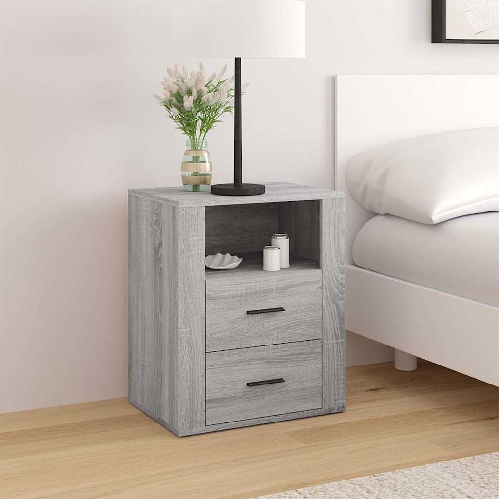 vidaXL Bedside Cabinet Grey Sonoma 50x36x60 cm Engineered Wood 1