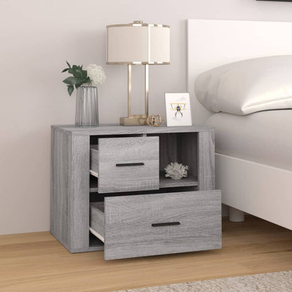 vidaXL Bedside Cabinet Grey Sonoma 60x36x45 cm Engineered Wood 3