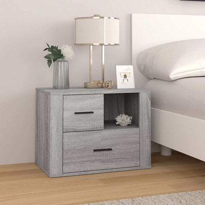 vidaXL Bedside Cabinet Grey Sonoma 60x36x45 cm Engineered Wood 1