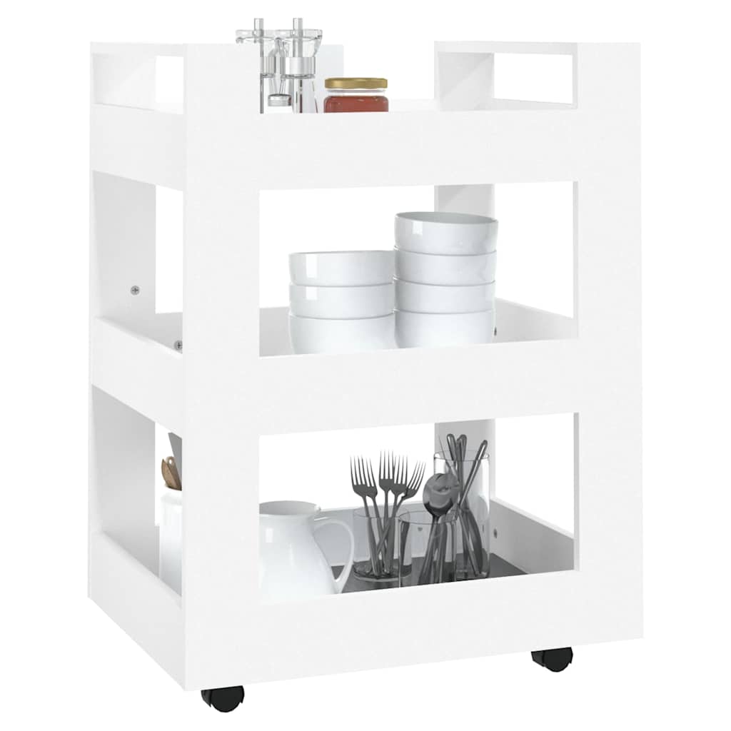 vidaXL Kitchen Trolley White 60x45x80 cm Engineered Wood 4